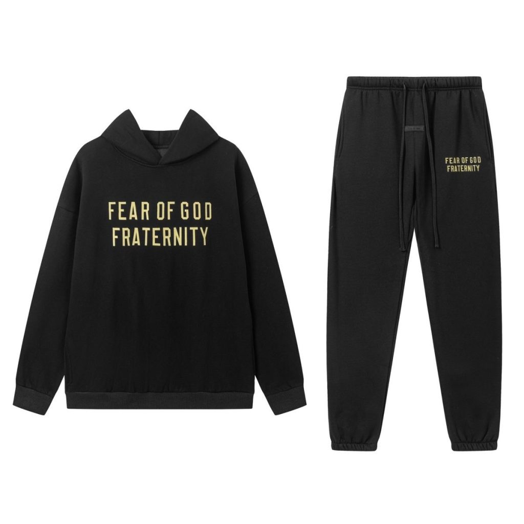 Fear of God Essentials Heavy Fleece Hoodie & Sweatpant Set Black OKLU20261395