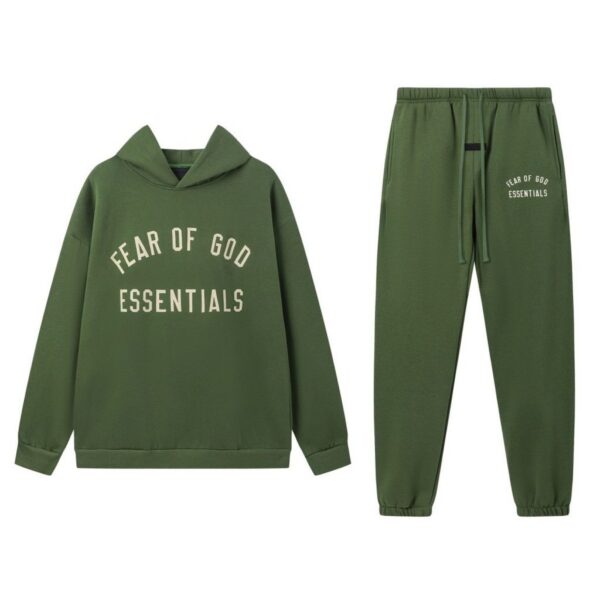 Fear of God Essentials Fleece II Hoodie & Sweatpant Set Green OKLU20261399