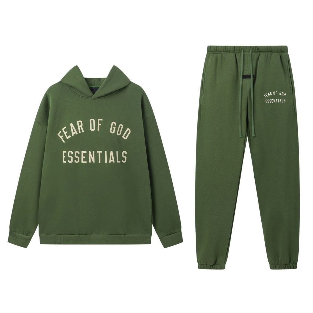 Fear of God Essentials Fleece II Hoodie & Sweatpant Set Green OKLU20261399