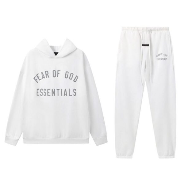 Fear of God Essentials Fleece II Hoodie & Sweatpant Set White OKLU20261402