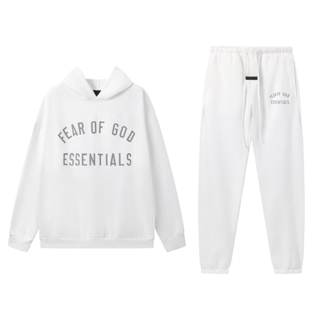 Fear of God Essentials Fleece II Hoodie & Sweatpant Set White OKLU20261402