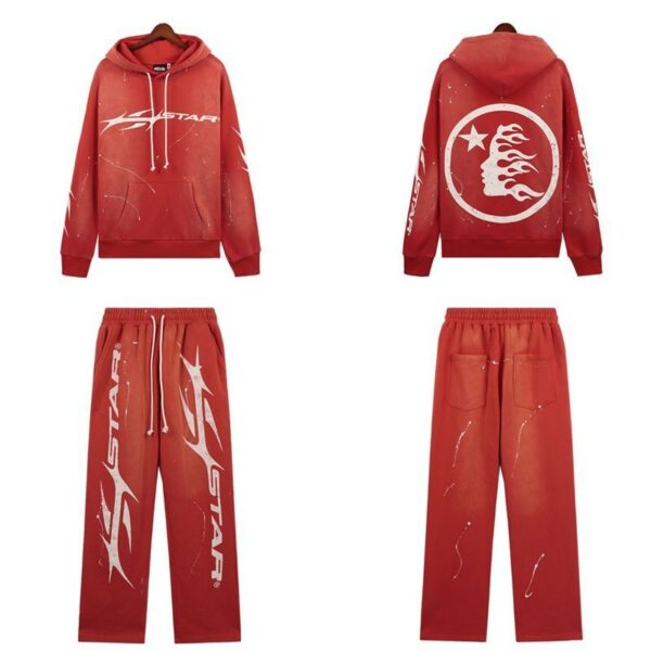 Hellstar Hstar Hoodie & Sweatpants Set Red OKLU20261416