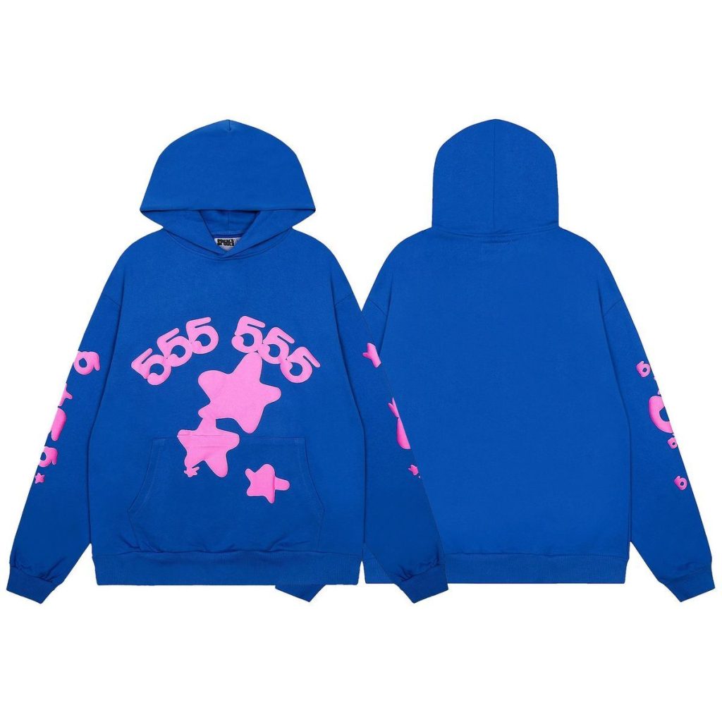 Sp5der Hoodie & Sweatpant Set Wordwide Star Beluga Blue OKLU20261418