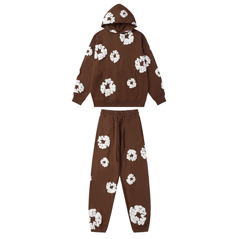 Denim Tears Hoodie & Sweatpant Sets Cotton Wreath Royal Brown OKLU20261434