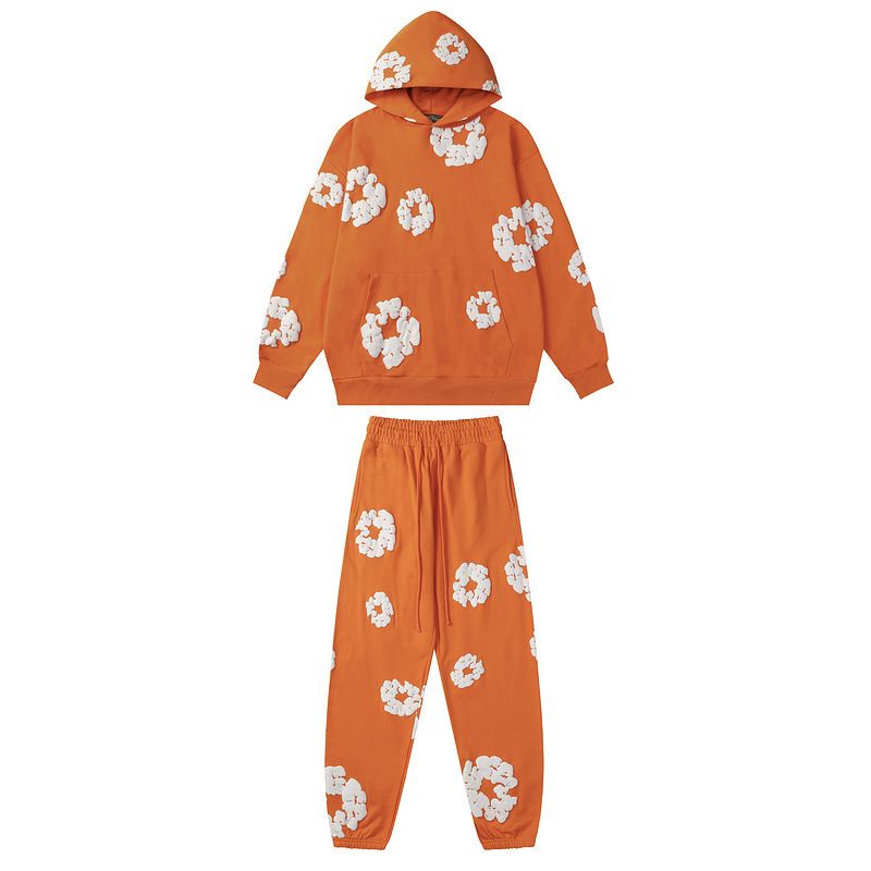 Denim Tears Hoodie & Sweatpant Sets Cotton Wreath Royal Orange OKLU20261438