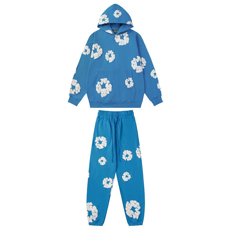 Denim Tears Hoodie & Sweatpant Sets Cotton Wreath Royal Sky blue OKLU20261439