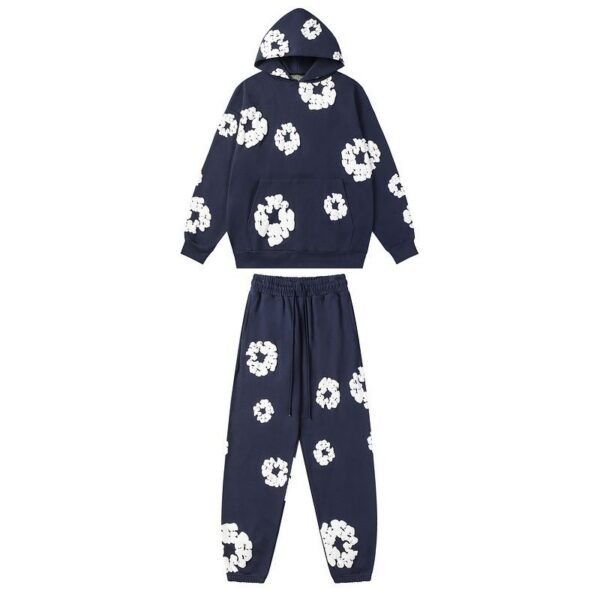 Denim Tears Hoodie & Sweatpant Sets Cotton Wreath Royal Navy blue OKLU20261441