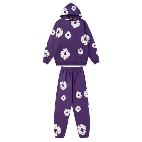 Denim Tears Hoodie & Sweatpant Sets Cotton Wreath Royal Purple OKLU20261445