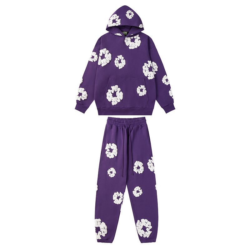 Denim Tears Hoodie & Sweatpant Sets Cotton Wreath Royal Purple OKLU20261445