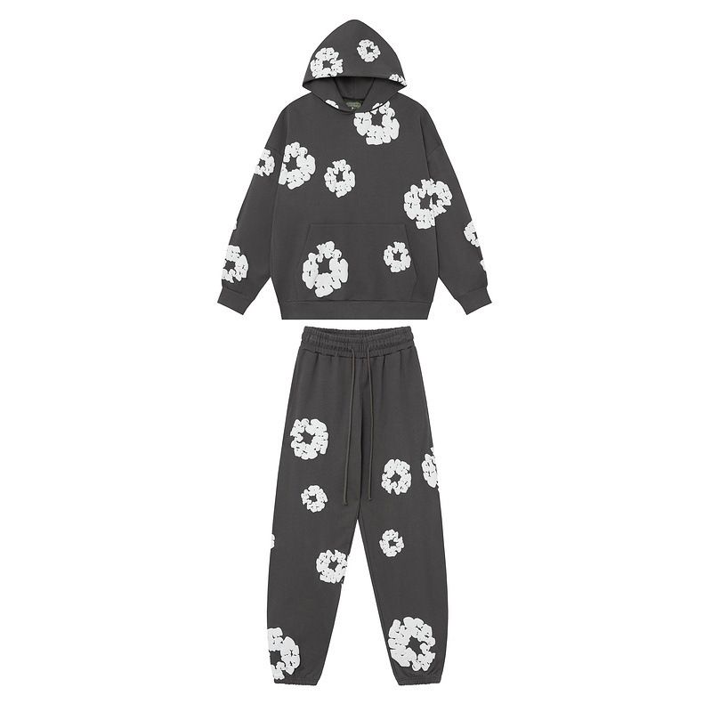 Denim Tears Hoodie & Sweatpant Sets Cotton Wreath Royal Grey OKLU20261447