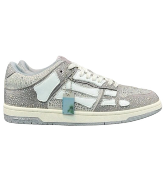 Amiri Gray Crystal Skel Top Low Sneakers OKLU2026144