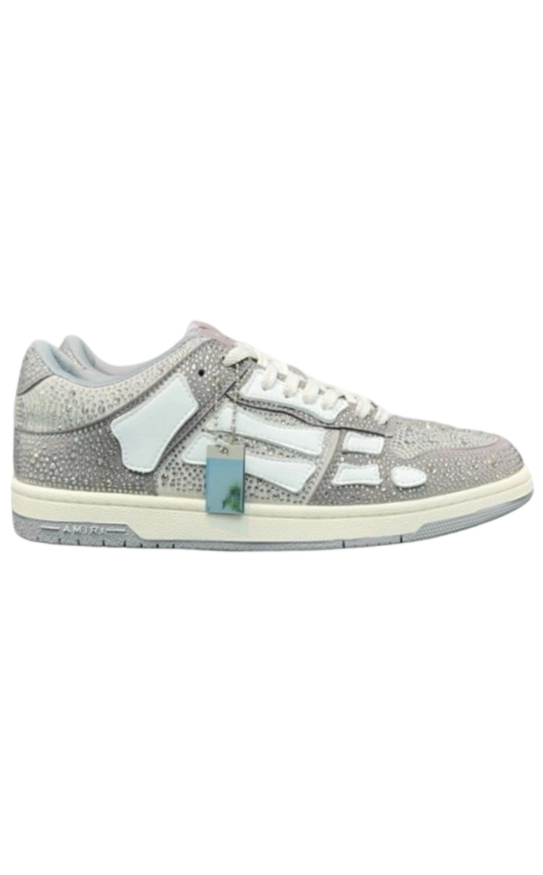 Amiri Gray Crystal Skel Top Low Sneakers OKLU2026144