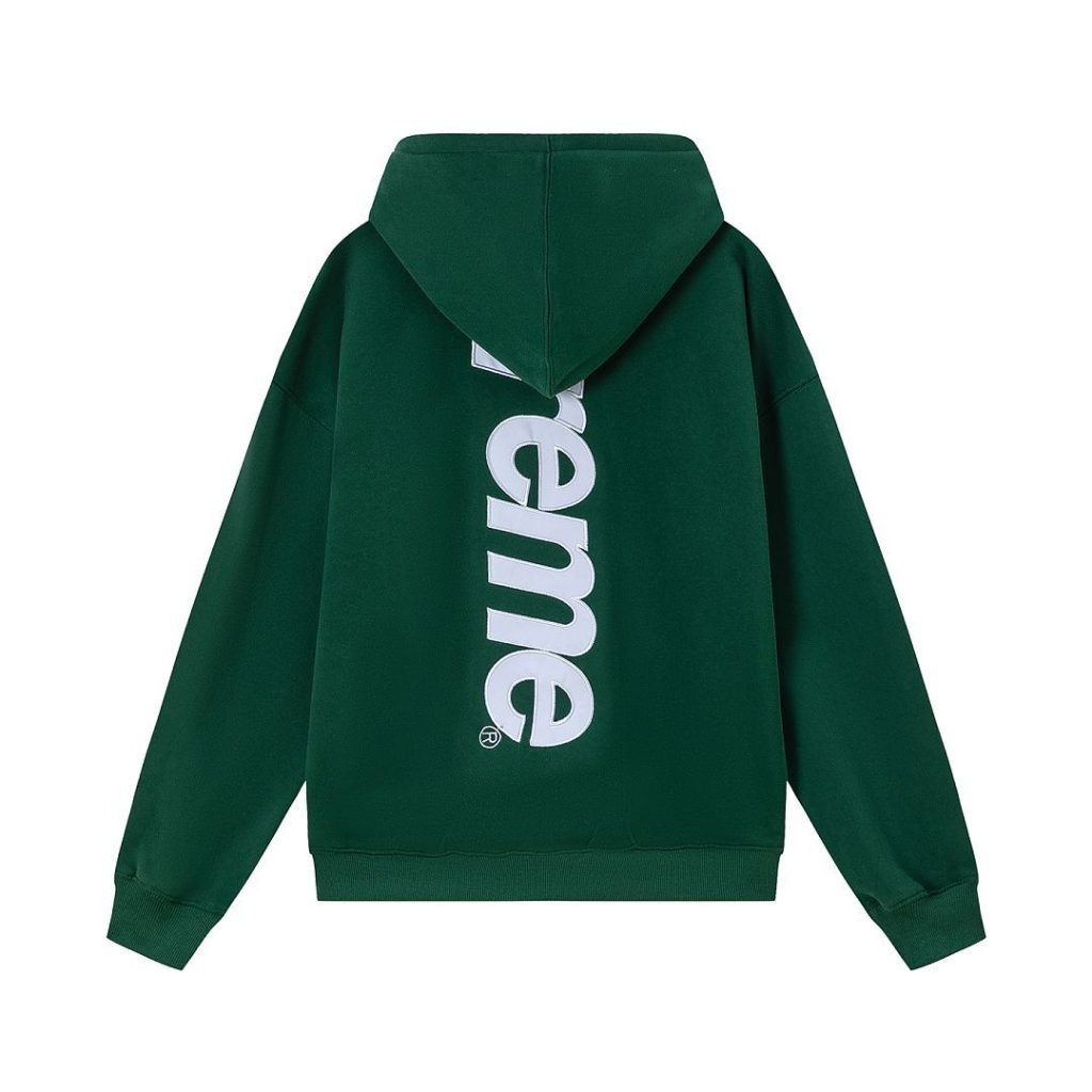 Supreme Satin Applique Hooded Sweatshirt & Sweatpant Set Green OKLU20261454