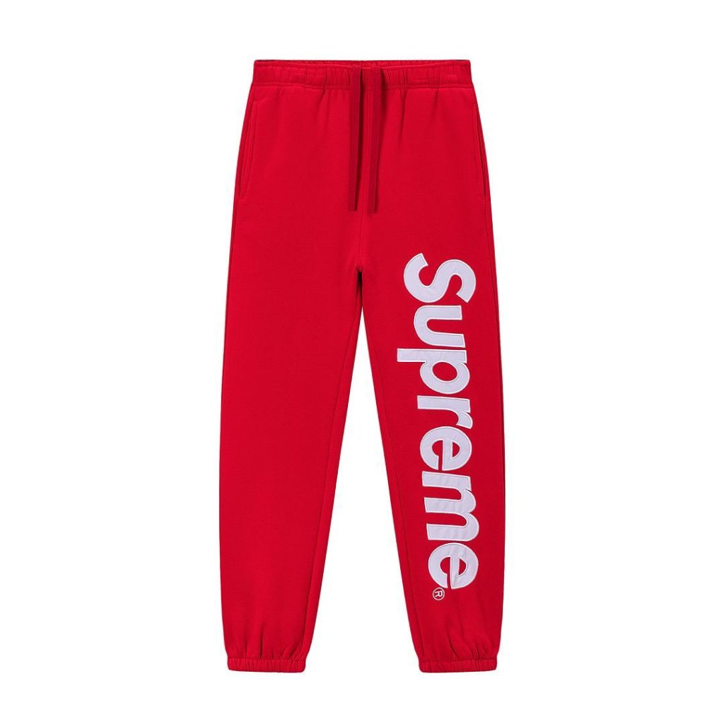 Supreme Satin Applique Hooded Sweatshirt & Sweatpant Set red OKLU20261456