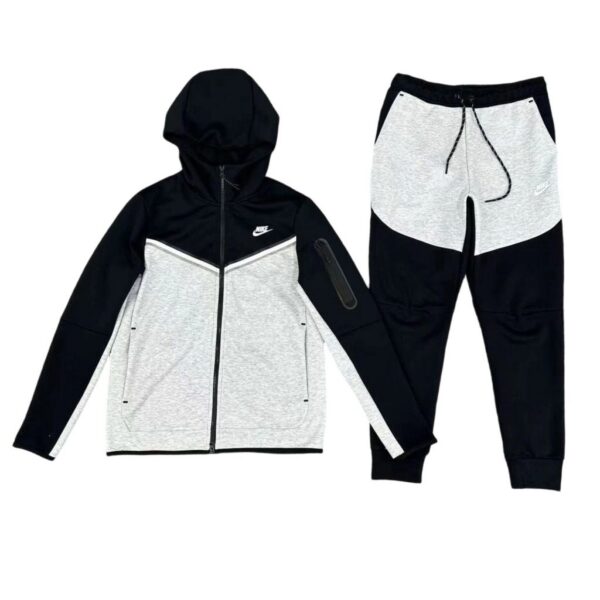 Nike Zippered Casual Sports Hoodie Set Black Patchwork Grey OKLU20261464