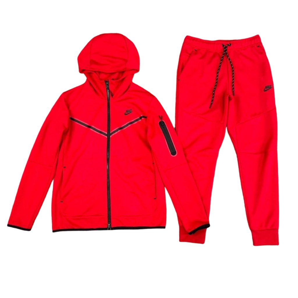 Nike Zipper Casual Sports Hoodie Set Red OKLU20261466