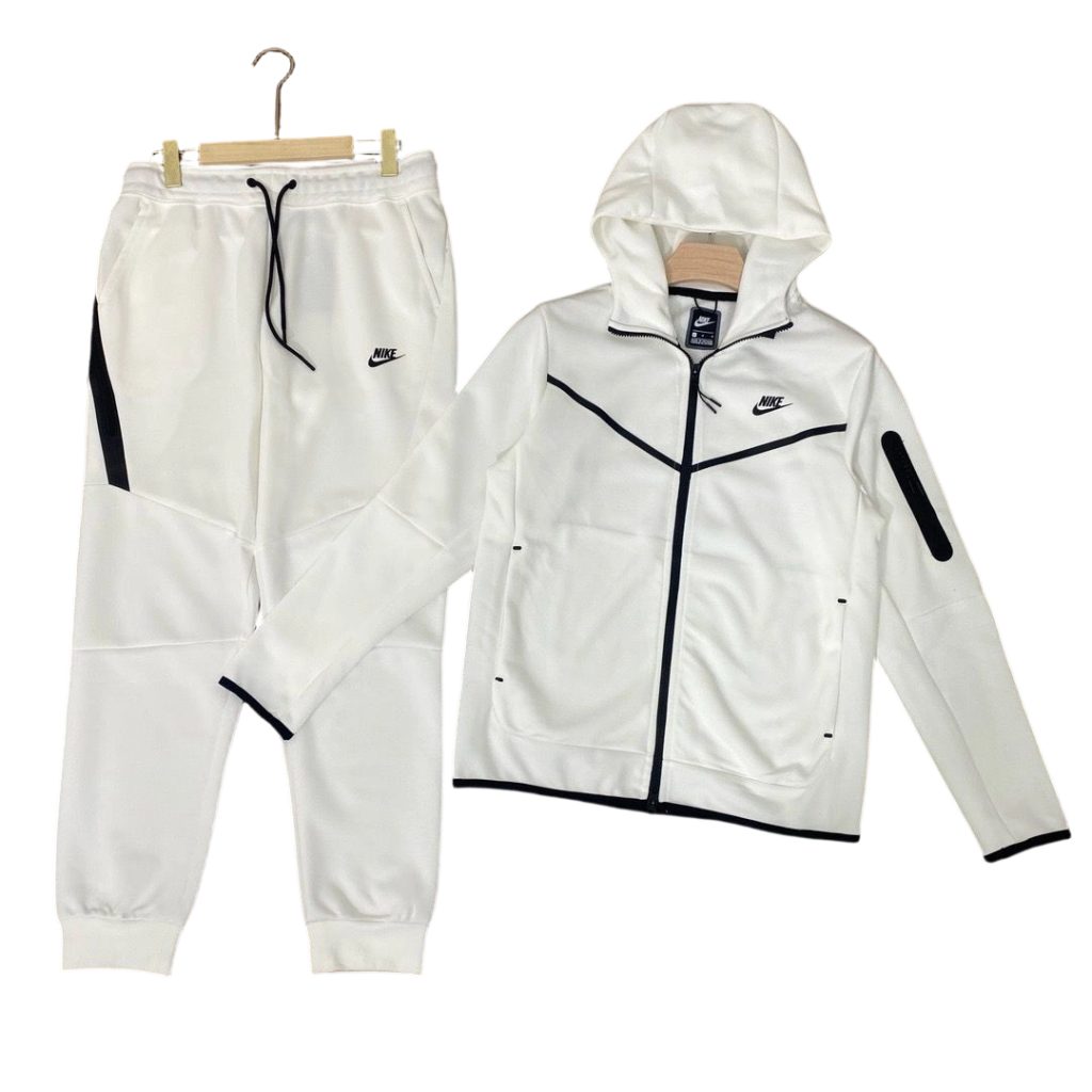 Nike Zipper Casual Sports Hoodie Set White OKLU20261468