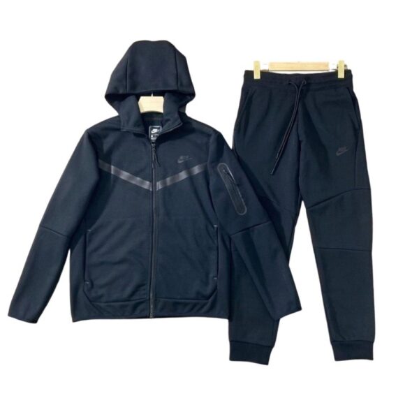 Nike Zipper Casual Sports Hoodie Set Black OKLU20261469