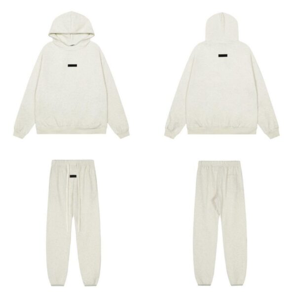 Fear of God Essentials Logo Hoodie and Sweatpants Set White Grey OKLU20261474
