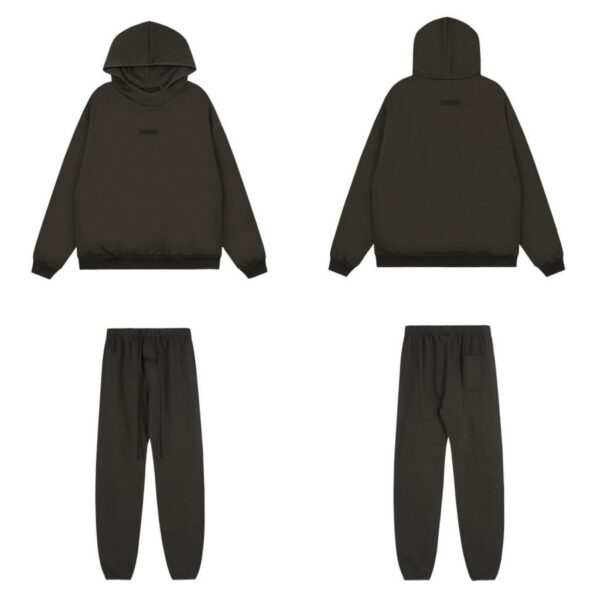 Fear of God Essentials Logo Hoodie and Sweatpants Set Black Grey OKLU20261475