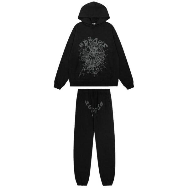 Sp5der Hoodie & Sweatpant Set OG Web Heather Black OKLU20261476