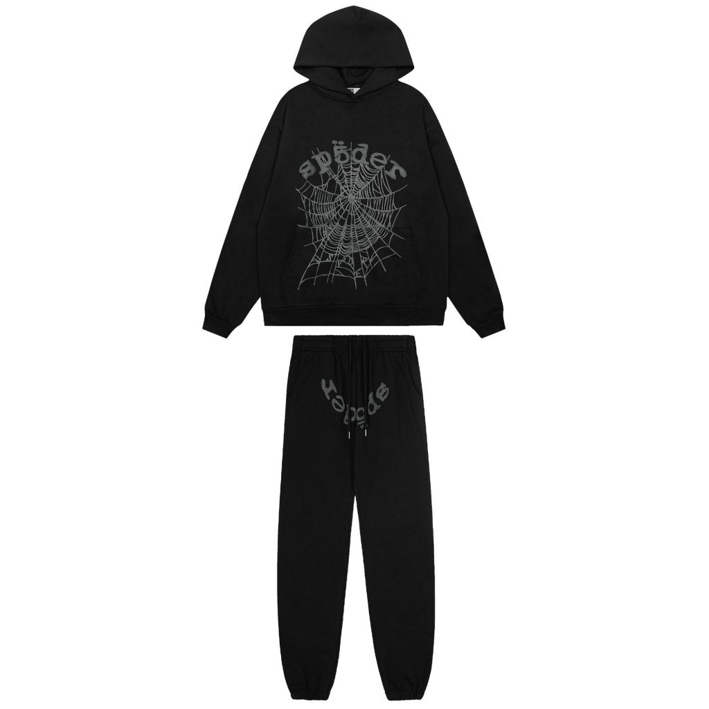 Sp5der Hoodie & Sweatpant Set OG Web Heather Black OKLU20261476