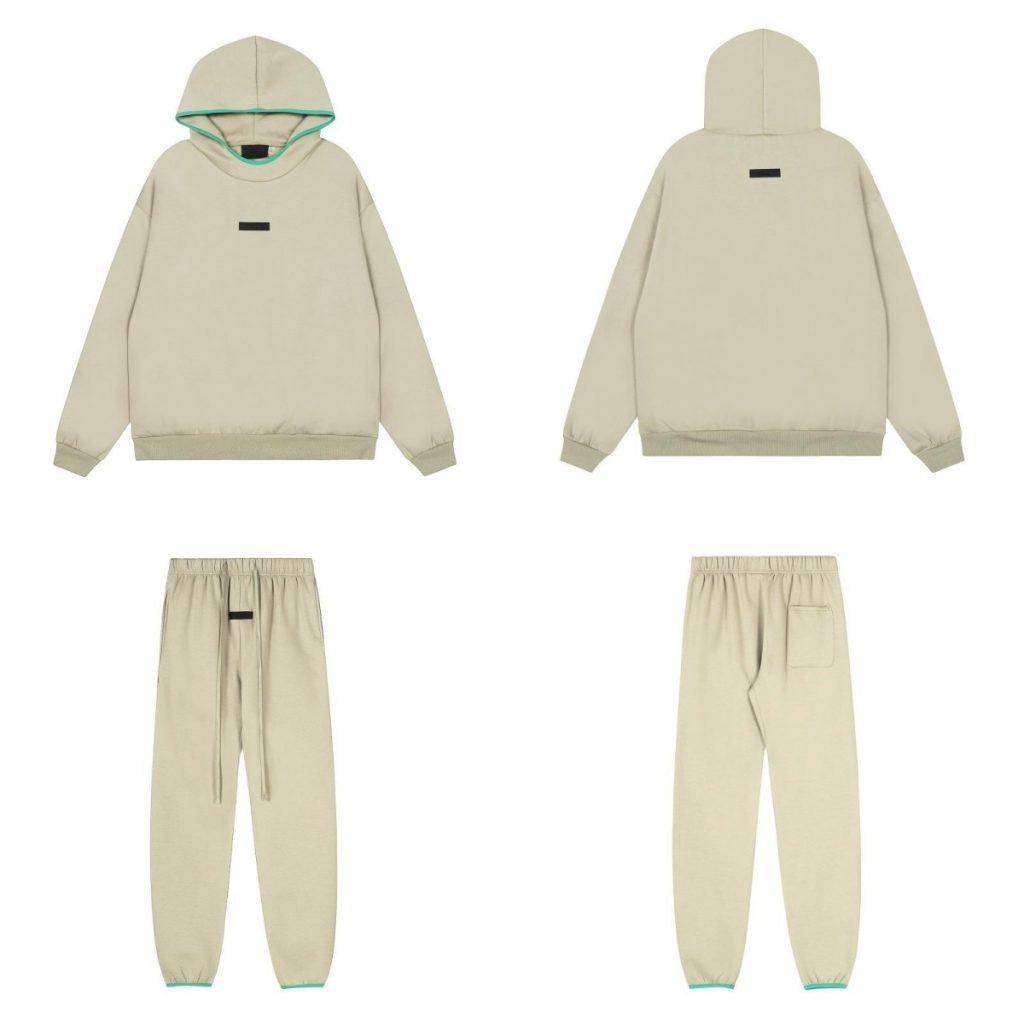 Fear of God Essentials Logo Hoodie and Sweatpants Set Light Coffee OKLU20261479