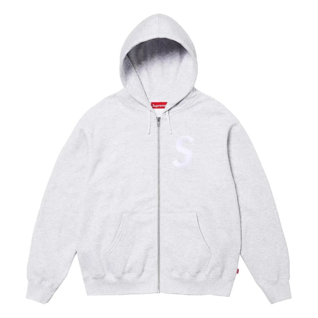 Supreme Zipper Hooded Sweatshirt and Pants Set Grey OKLU20261480