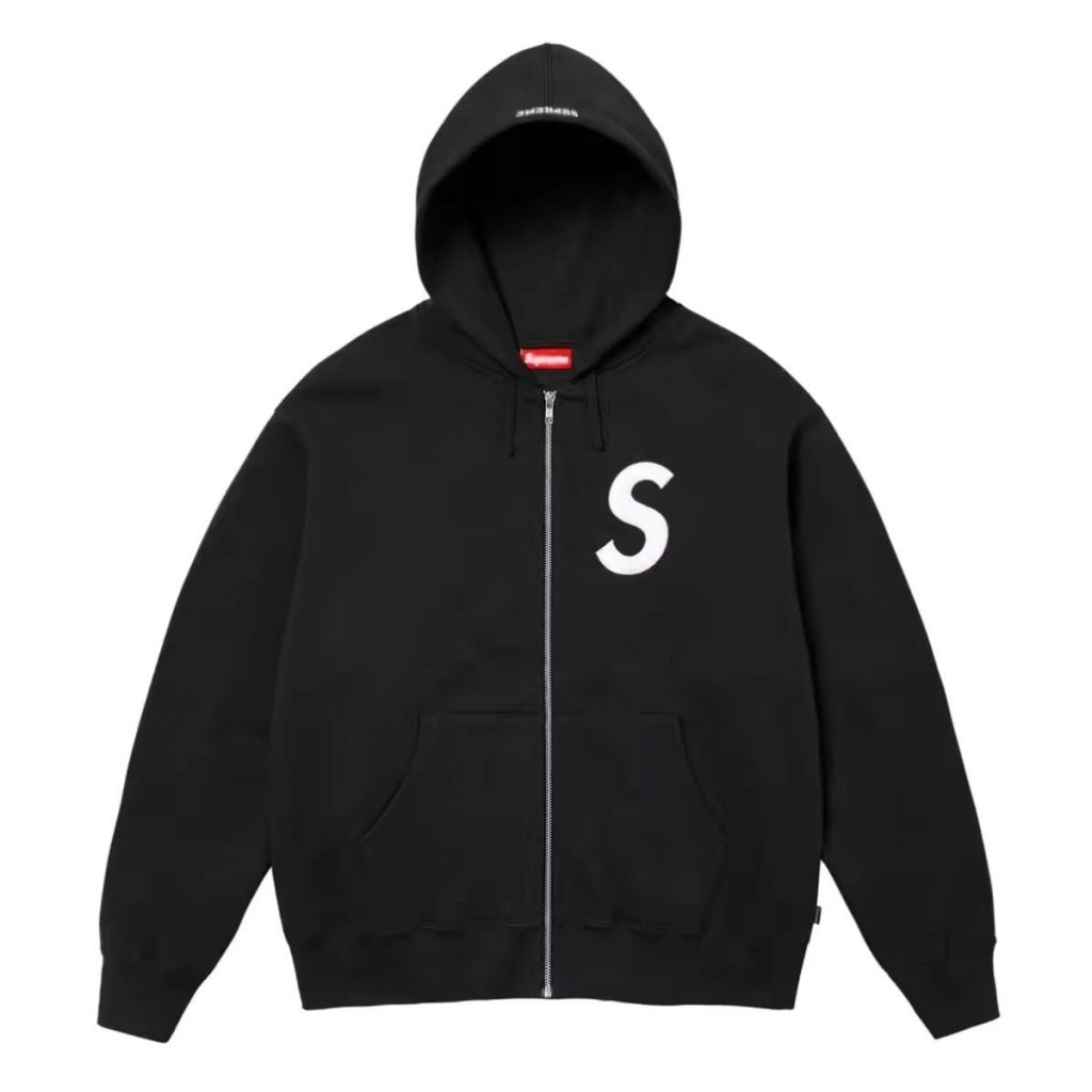 Supreme Zipper Hooded Sweatshirt and Pants Set Black OKLU20261481