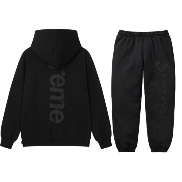 Supreme Hooded Sweatshirt & Sweatpant Set Black-Black logo OKLU20261484