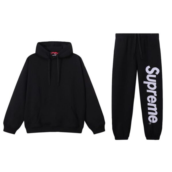Supreme Hooded Sweatshirt & Sweatpant Set Black OKLU20261486
