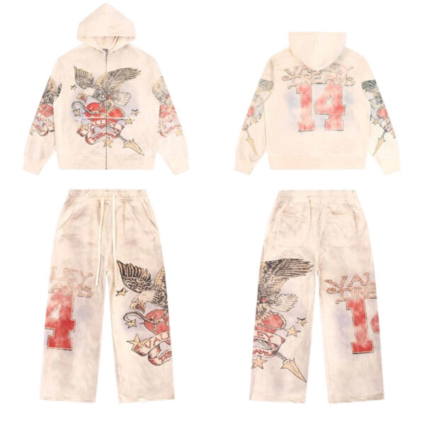 Vale Forever Valley Retro Casual Hoodie apricot set OKLU20261511