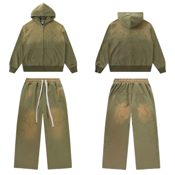 Vale Forever Valley Retro Casual Hoodie dark green set OKLU20261519
