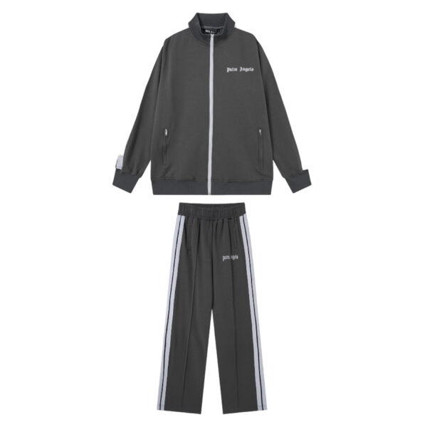 Palm Angels Zip-Up Classic Track Jacket & Pants Set Dark gray OKLU20261520