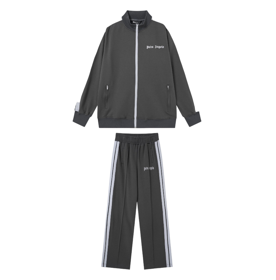 Palm Angels Zip-Up Classic Track Jacket & Pants Set Dark gray OKLU20261520