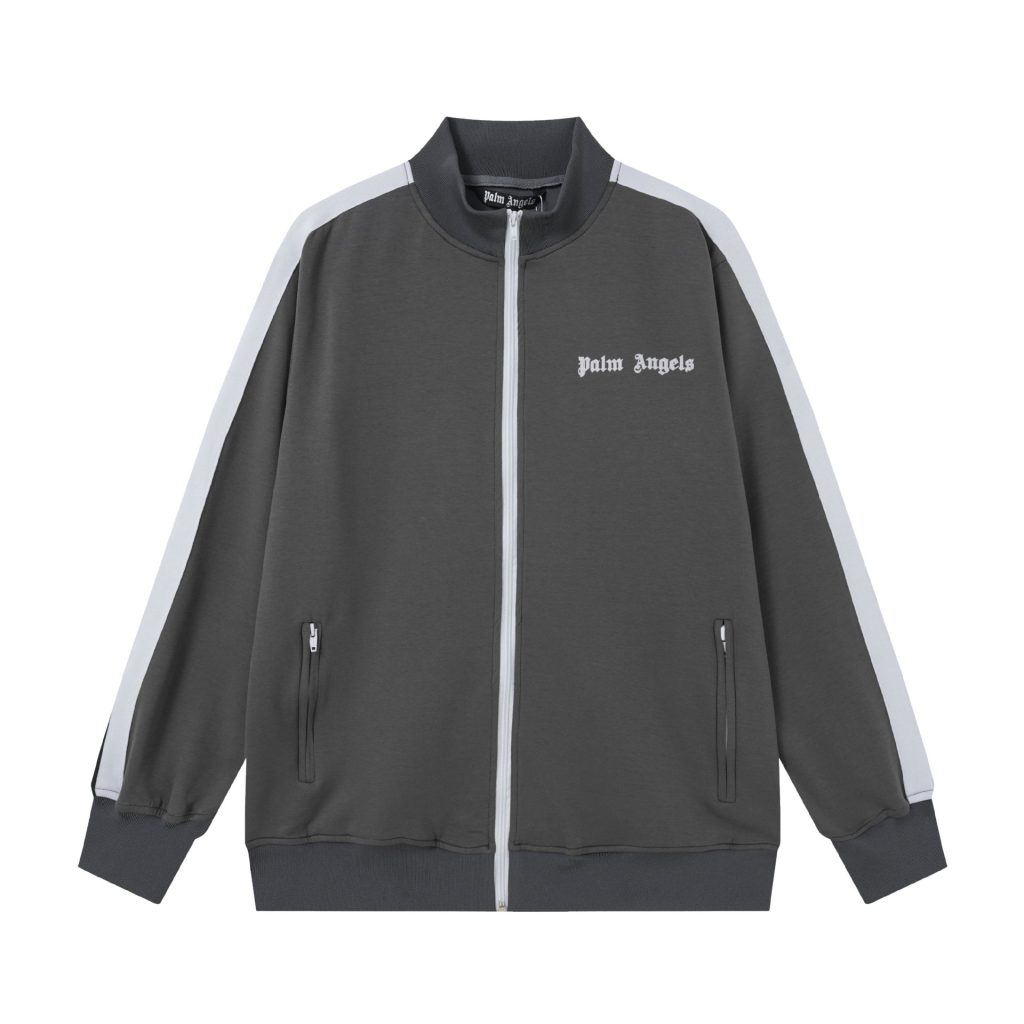 Palm Angels Zip-Up Classic Track Jacket & Pants Set Dark gray OKLU20261520
