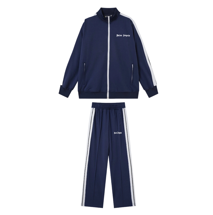 Palm Angels Zip-Up Classic Track Jacket & Pants Set navy blue OKLU20261522