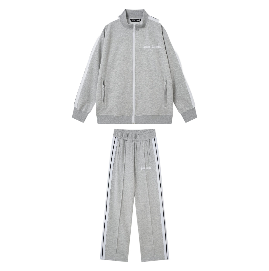 Palm Angels Zip-Up Classic Track Jacket & Pants Set Grey OKLU20261523