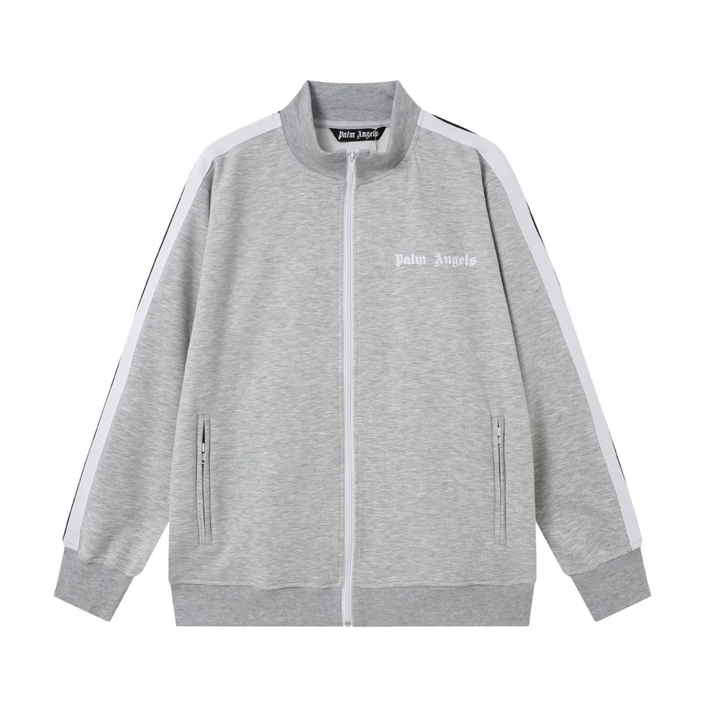 Palm Angels Zip-Up Classic Track Jacket & Pants Set Grey OKLU20261523