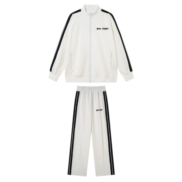 Palm Angels Zip-Up Classic Track Jacket & Pants Set White OKLU20261525