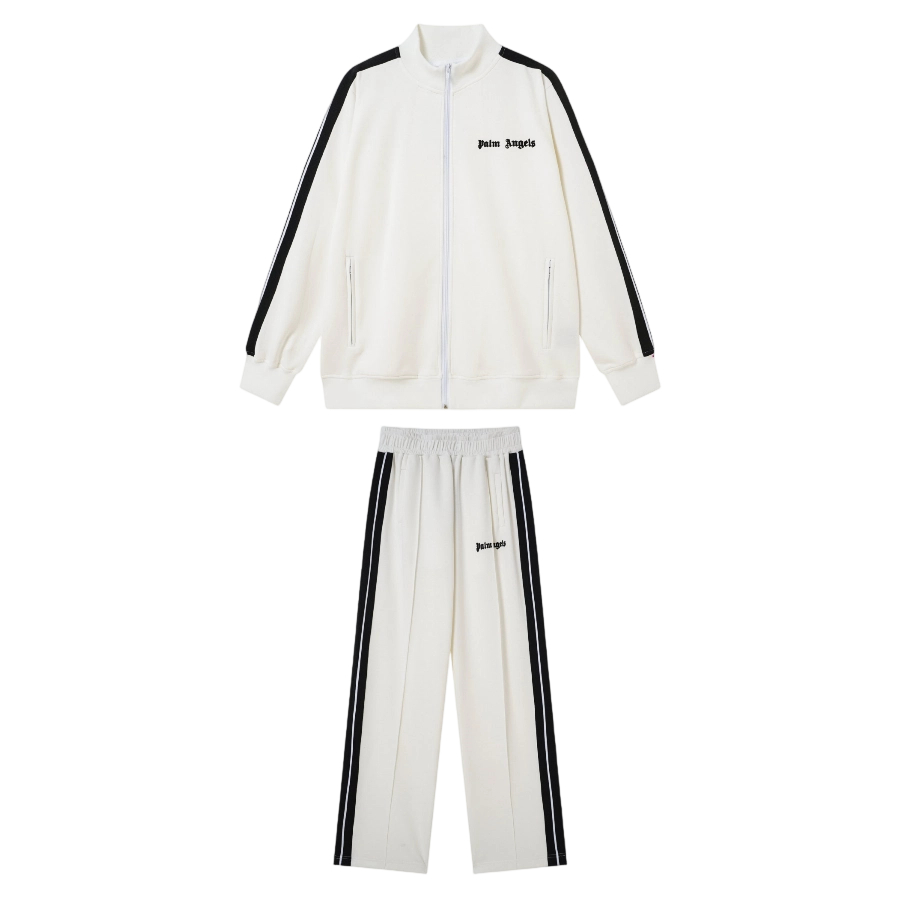 Palm Angels Zip-Up Classic Track Jacket & Pants Set White OKLU20261525