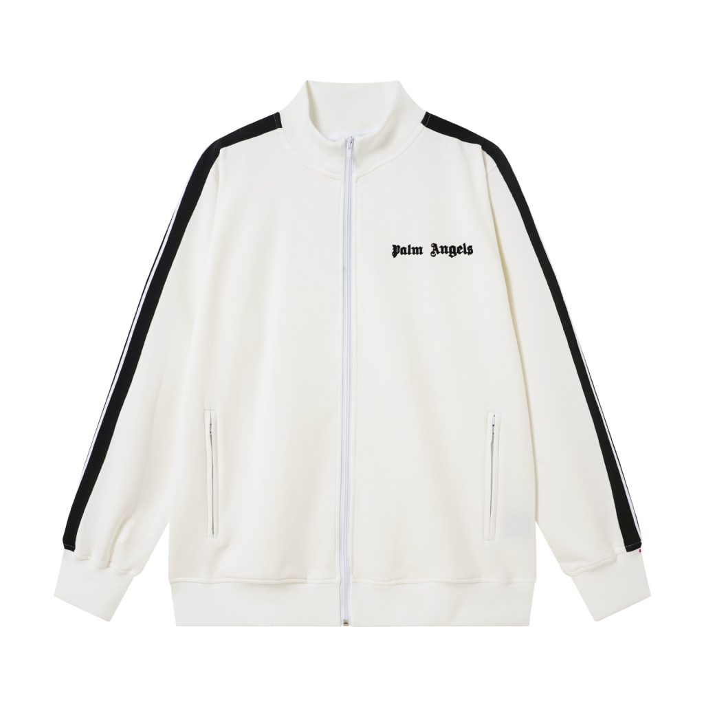 Palm Angels Zip-Up Classic Track Jacket & Pants Set White OKLU20261525