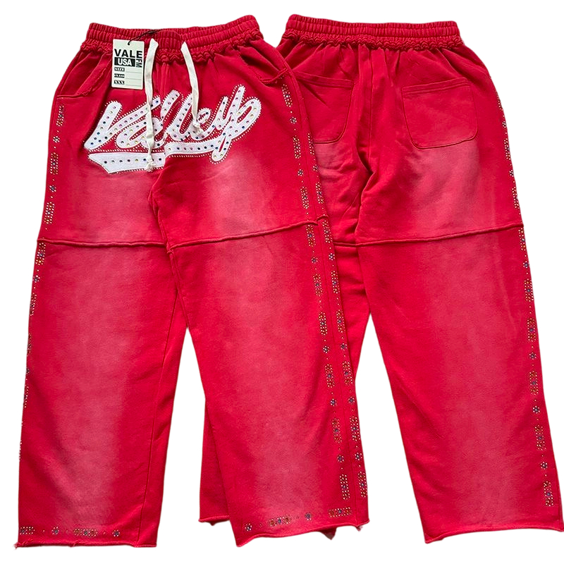 Vale Forever Valley Retro Casual Hoodie Set Red OKLU20261531