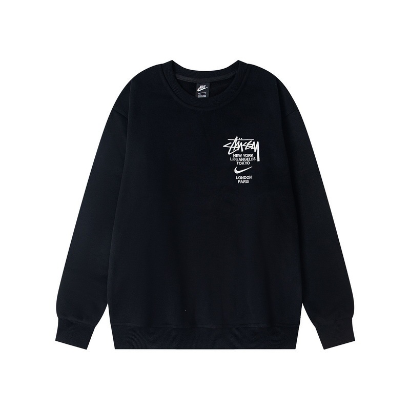 Stussy round neck hoodie&Sweatpants Set Black/Grey OKLU20261543