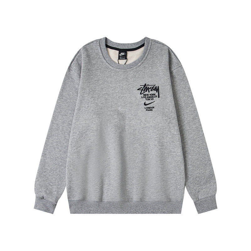 Stussy round neck hoodie&Sweatpants Set Black/Grey OKLU20261543