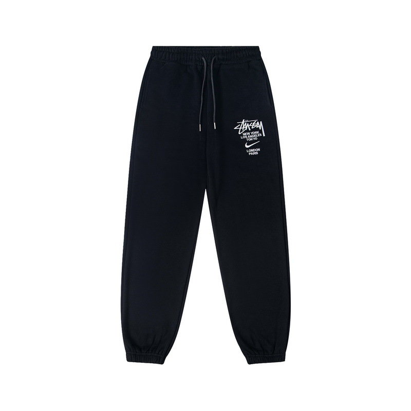Stussy round neck hoodie&Sweatpants Set Black/Grey OKLU20261543