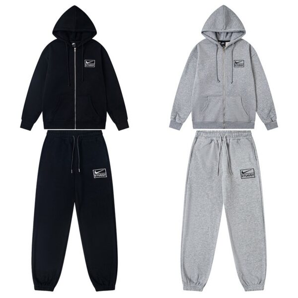 Stussy Zipper Hoodie&Sweatpants Set Black/Grey OKLU20261544