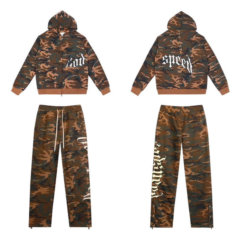 Godspeed Logo Sweatsuit Camouflage Coffee OKLU20261562