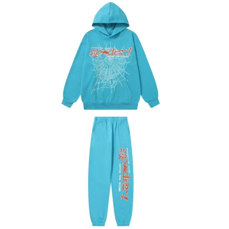Sp5der Punk V2 Cyan Hoodie & Sweatpant Set OKLU20261569