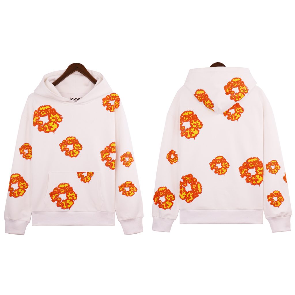 Denim Tears Flame Printed Hoodie Set Black/White OKLU20261575
